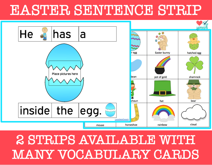 Easter Egg Sentence Strip With Vocabulary Cards image