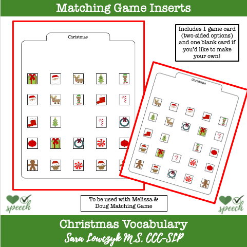 Flip-To-Win Matching Game Christmas Insert image