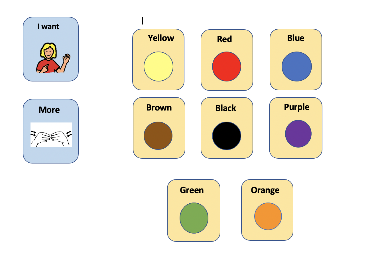 Color Board Low-Tech AAC image