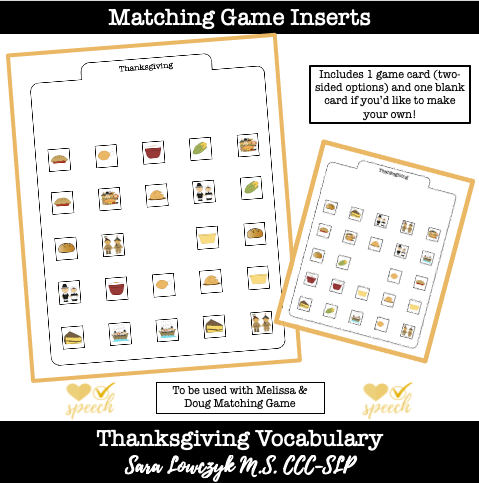 Flip-To-Win Matching Game Thanksgiving Insert image