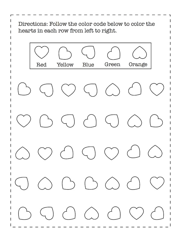Hearts Visual Perceptual Coloring Activity image