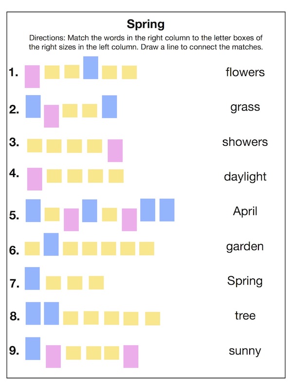 Letter Box Matching - Spring image