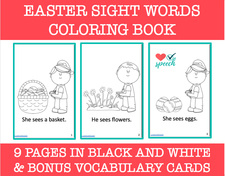Easter Sight Words Coloring Book Emergent Readers image