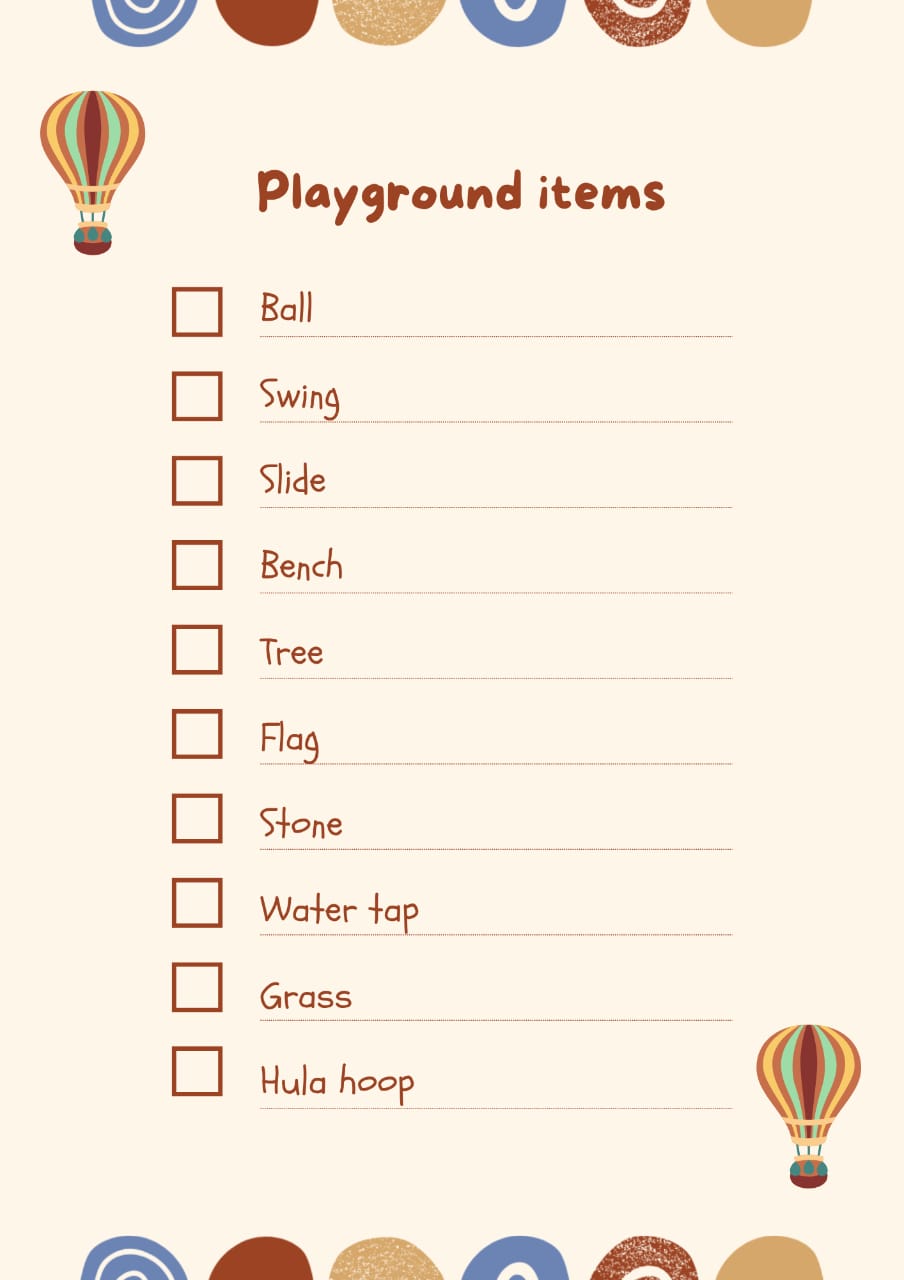 Playground Items Checklist image