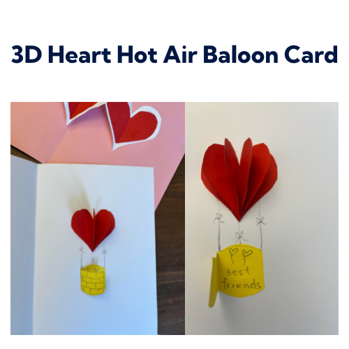 3D Heart Hot Air Baloon Card image