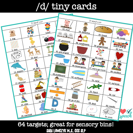 Articulation Tiny /d/ Cards image