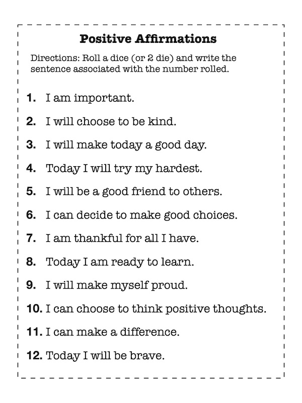 Positive Affirmations Writing image