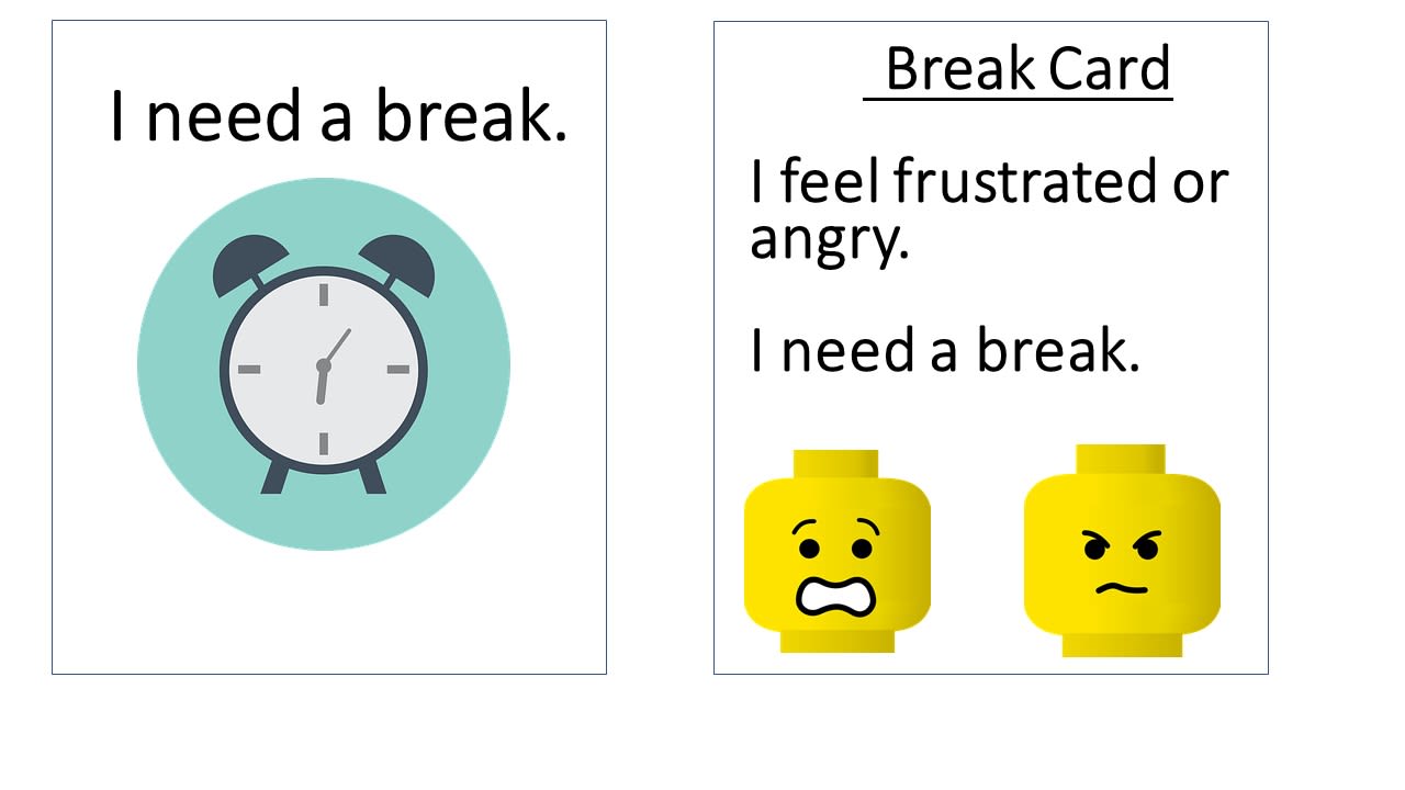 Break Card For Students With Autism/ Behavior Visual Support image