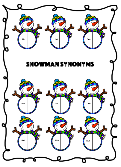 Snowman Synonyms and Antonyms image