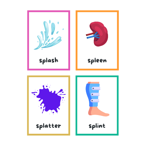 Consonant Blend Flashcards: Sp; Bl; Cl; Cr; Gl; Lt; Tw; Sp; Sk image