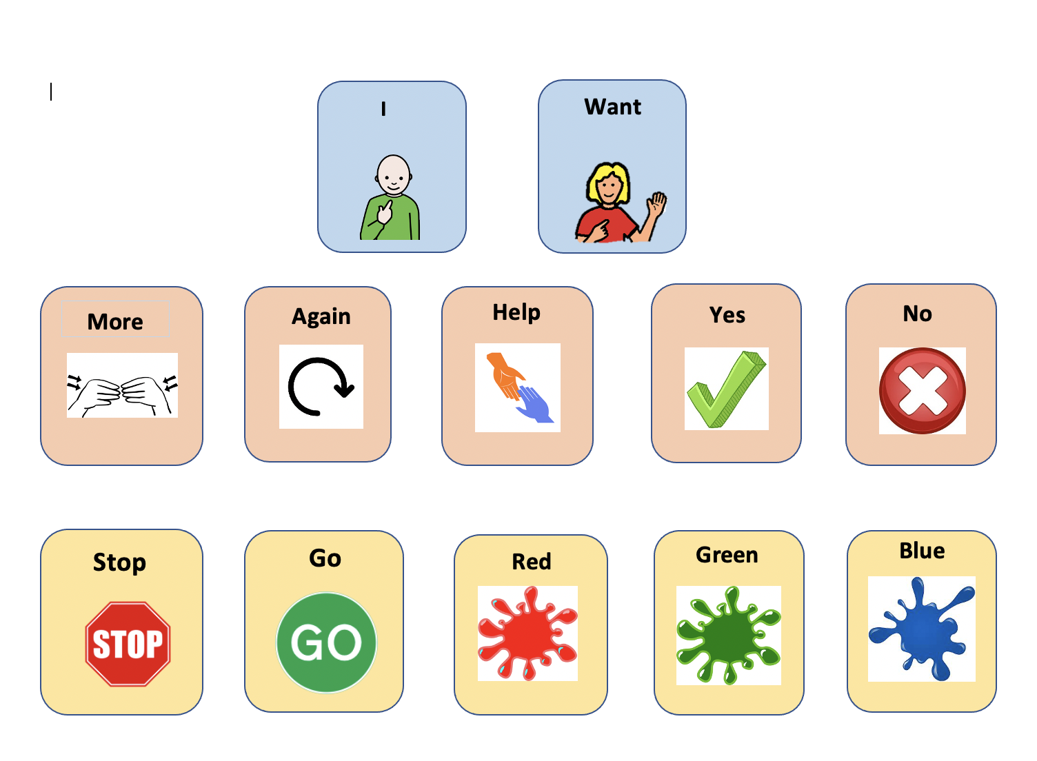 Core Word Low-Tech AAC Board image