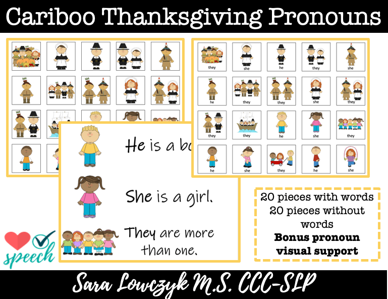 Thanksgiving Pronoun Cariboo Cards image
