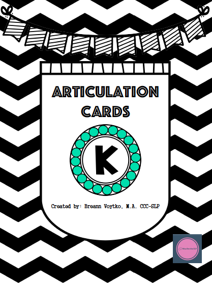 /k/ Articulation Cards image