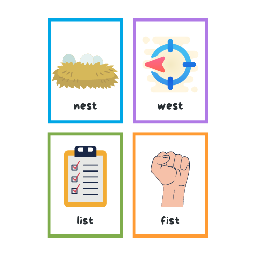 Consonant Blend Flashcards: St; Sg; Fl; Pr; Tr; Sp; Lf; Nk; Fr image