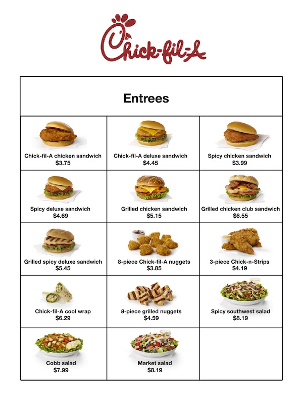 Chick-Fil-A Menu image