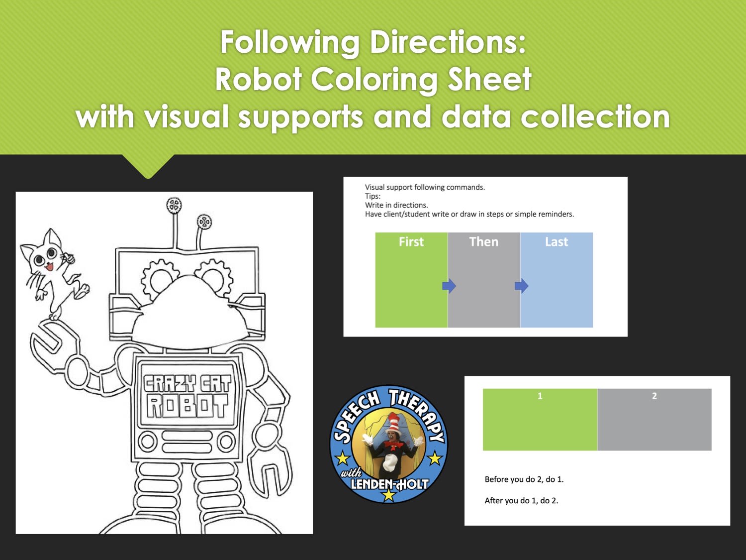 Following Directions: Robot Coloring Sheet image