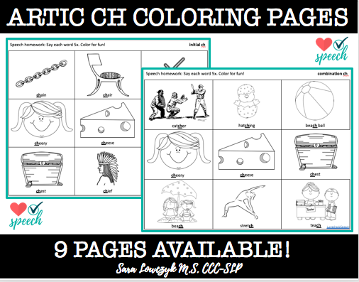 Articulation CH Coloring Sheets: All Positions image