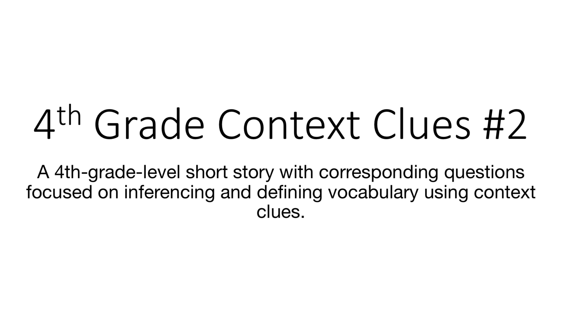 4th Grade Context Clues #2 image