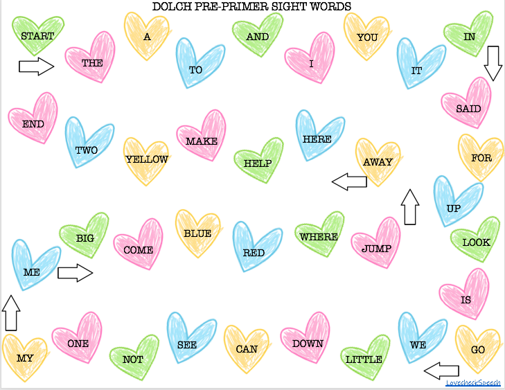 Sight Words Valentine’s Day Game Boards image