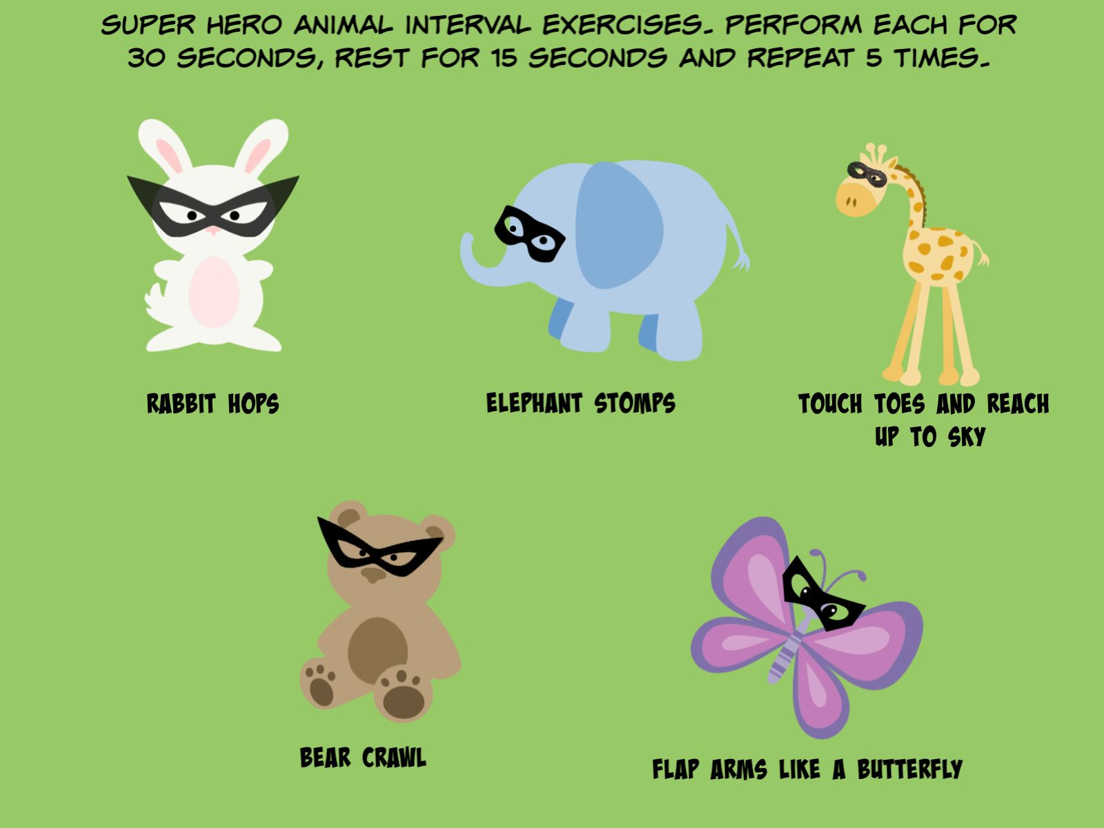 Superhero Animal HIIT Exercise image