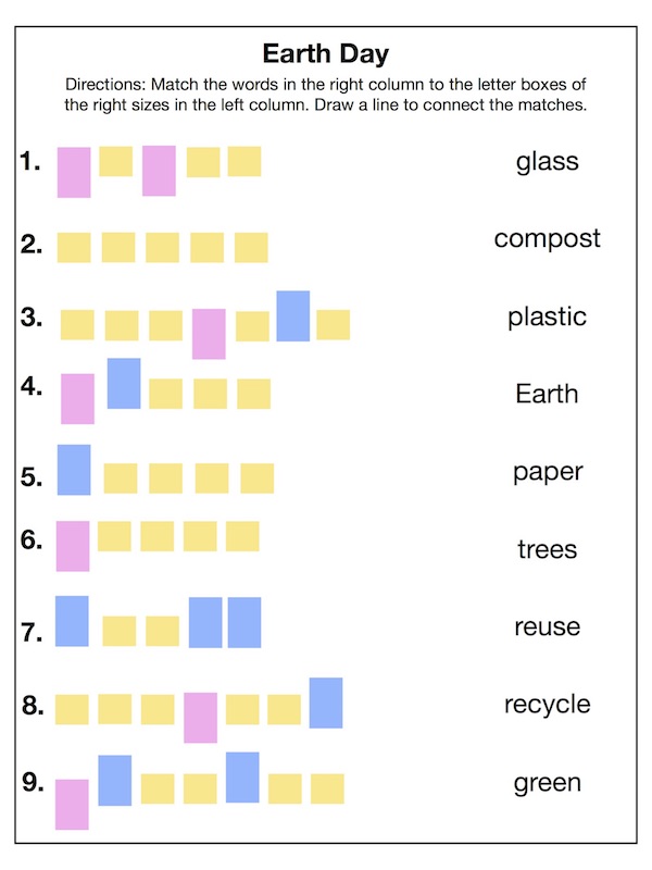 Letter Box Matching - Earth Day image