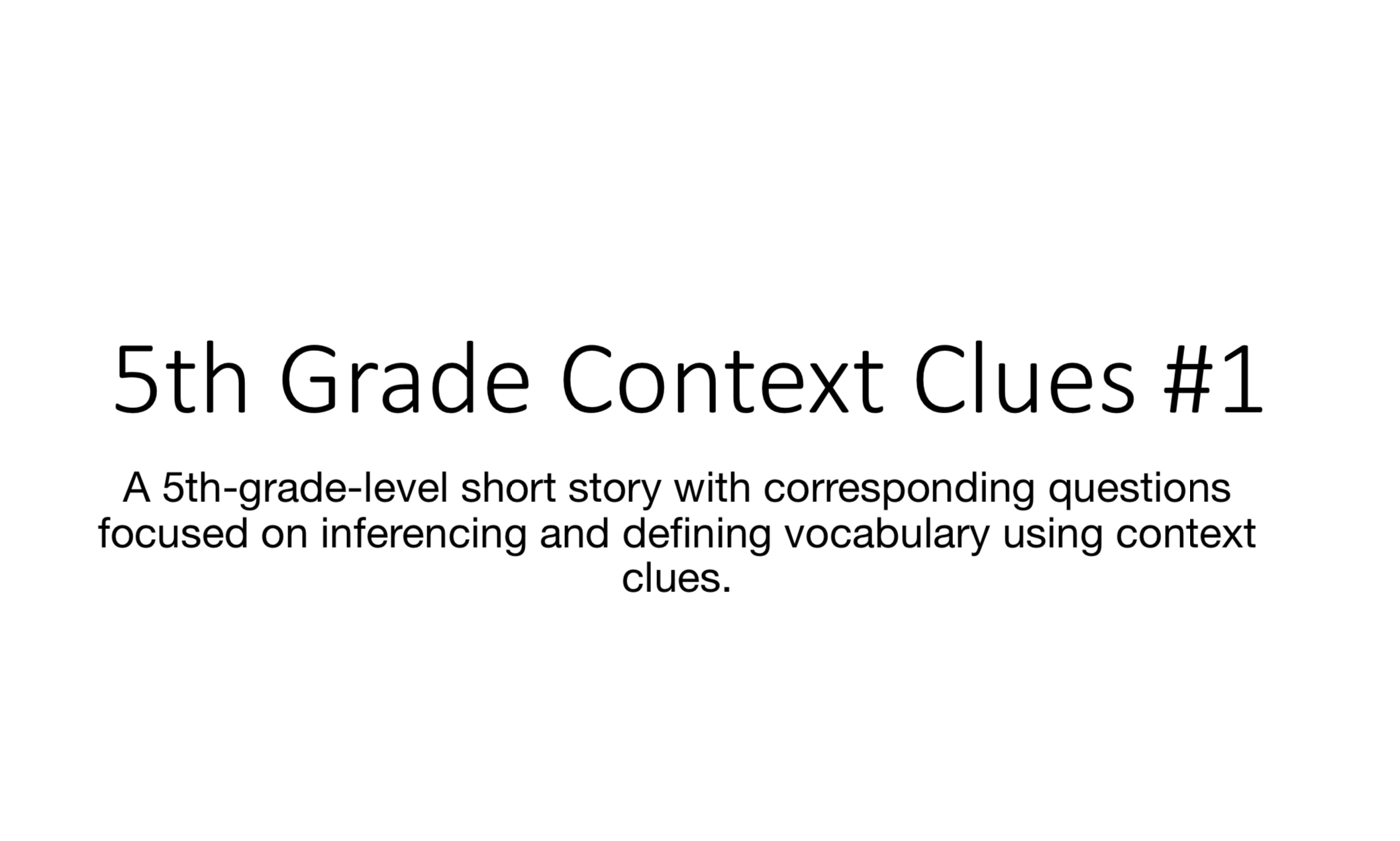 5th Grade Context Clues #1 image
