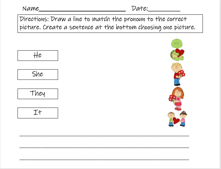 Valentine’s Day Pronoun Sort image