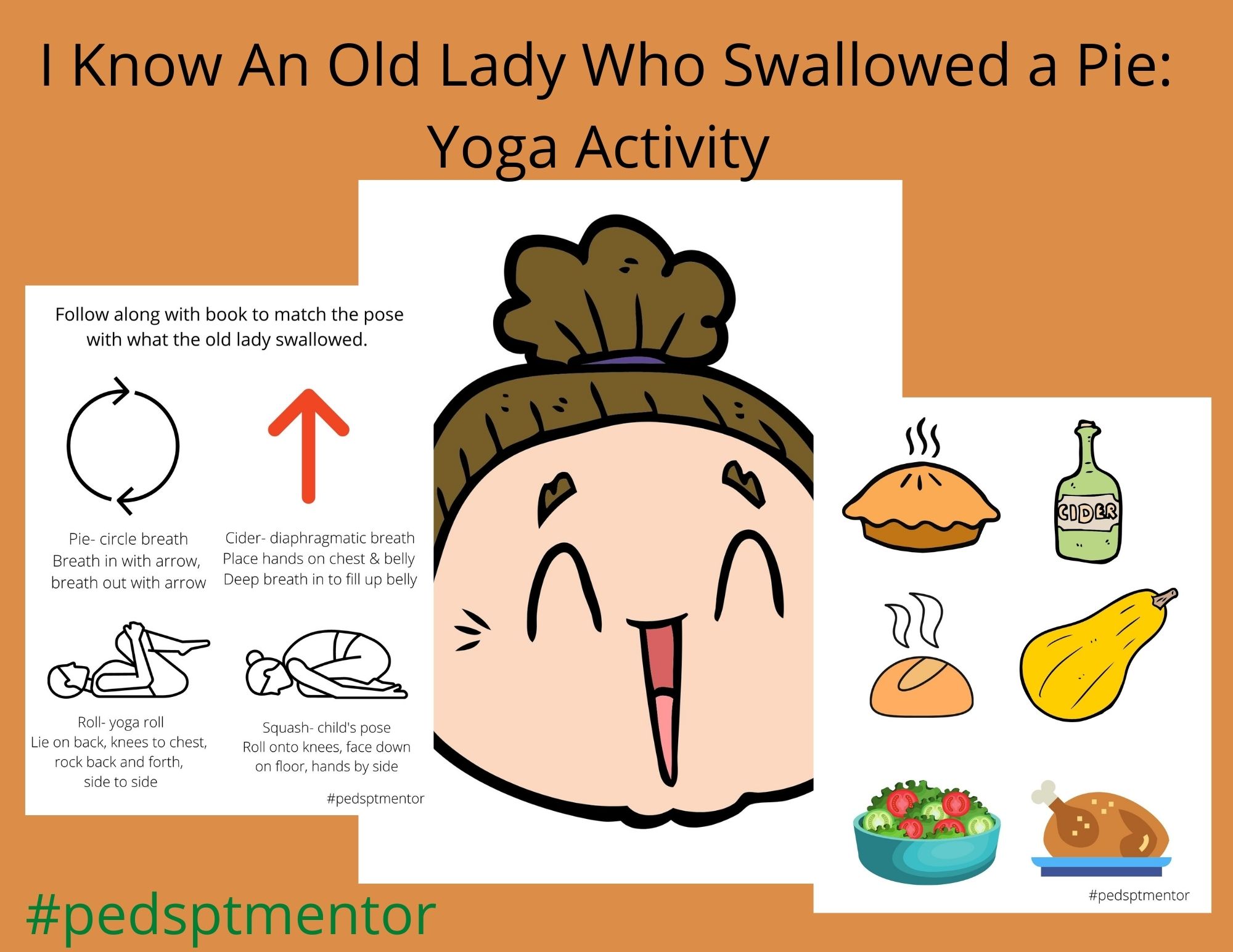 "I Know An Old Lady Who Swallowed a Pie" Yoga Activity image