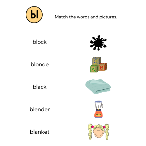 Blends and Digraphs Matching Worksheets image