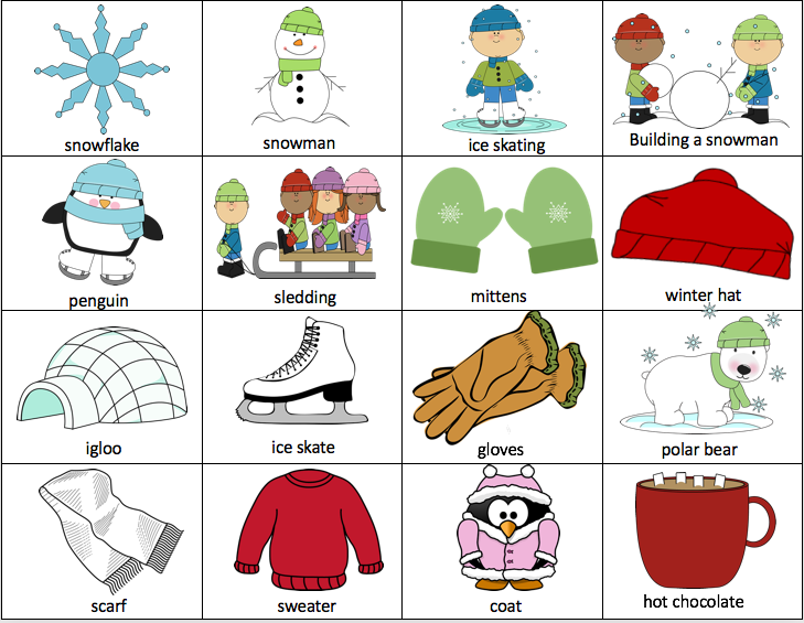Winter Vocabulary/Parent Handout image