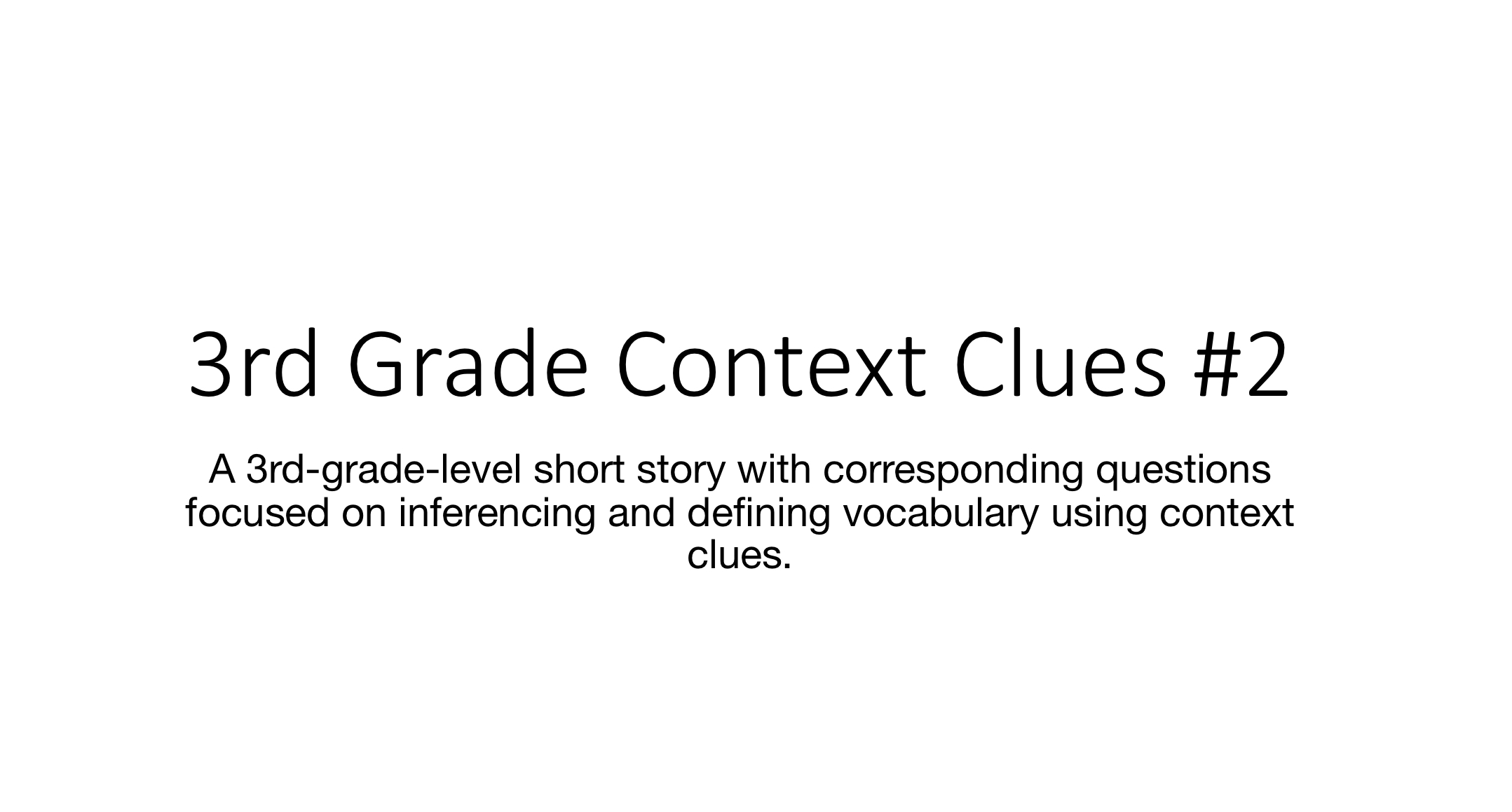 3rd Grade Context Clues #2 image