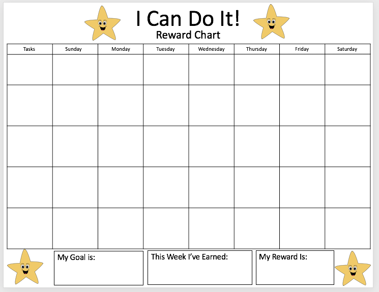 I Can Do It! Reward Chart image