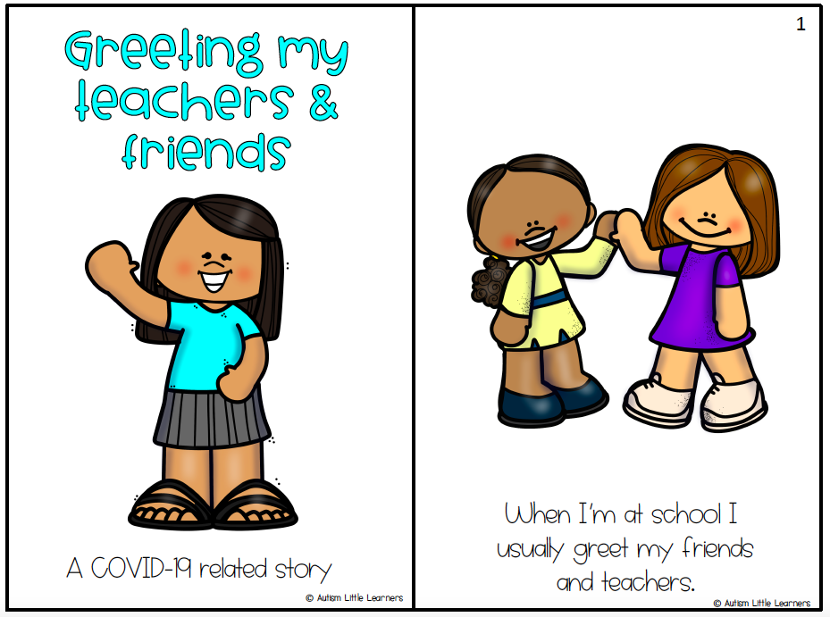 Social Story- Greetings At School During COVID image