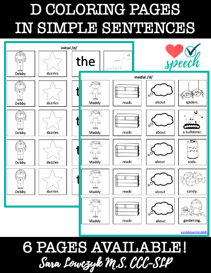 Articulation /d/ Simple Sentences: All Positions image