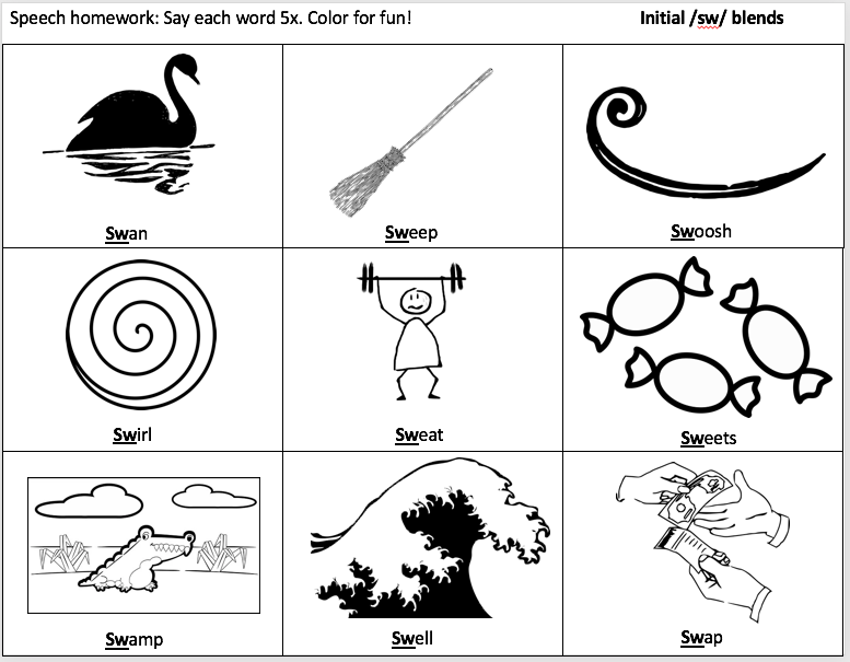 Initial /sw/ Blends In Words Coloring Pages image
