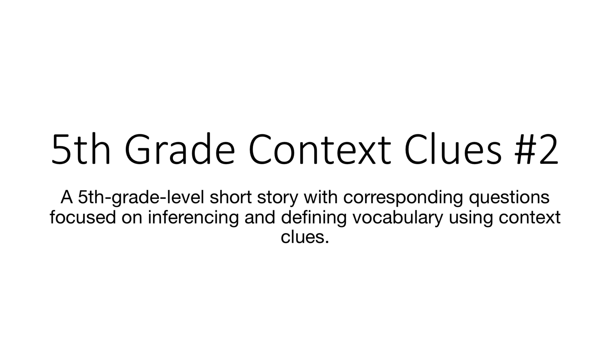 5th Grade Context Clues #2 image
