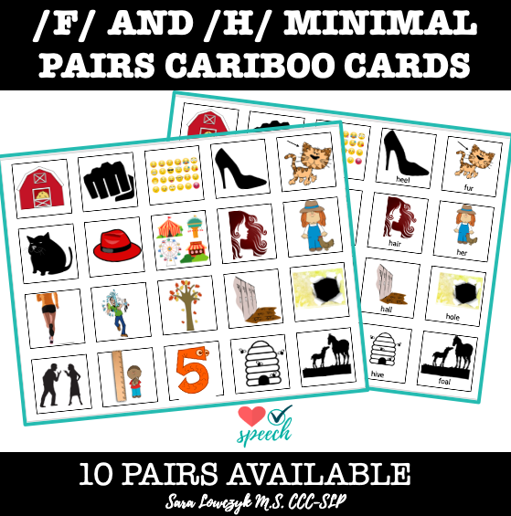 /f/ and /h/ Minimal Pairs Cariboo Cards image