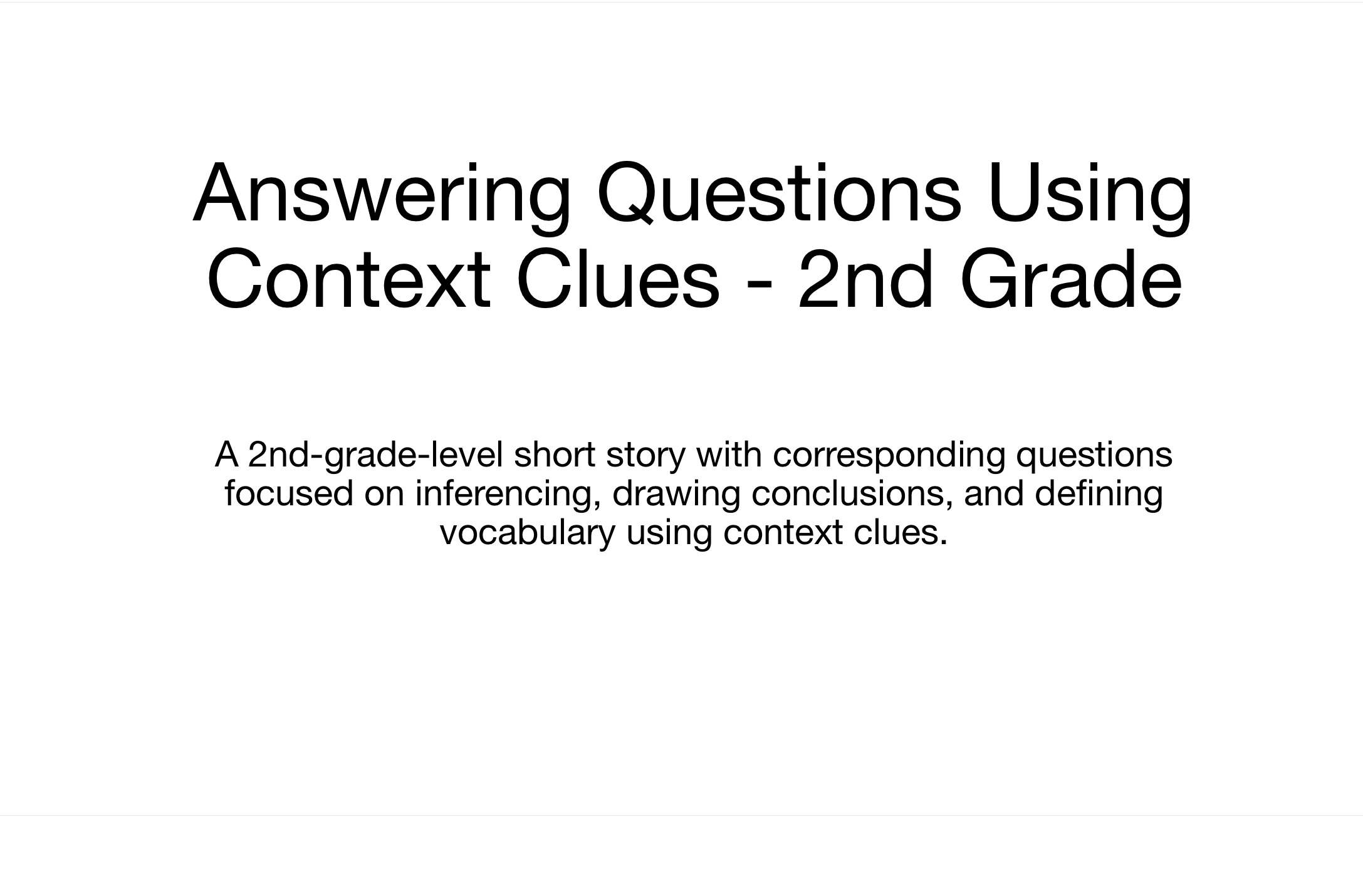 Answering Questions Using Context Clues - 2nd Grade image