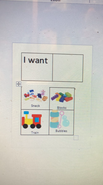 I Want (sentence Strip) With Example Photos For Requesting, Low-Tech AAC image