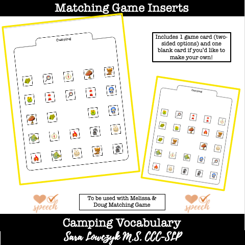 Flip-To-Win Matching Game Camping Insert image