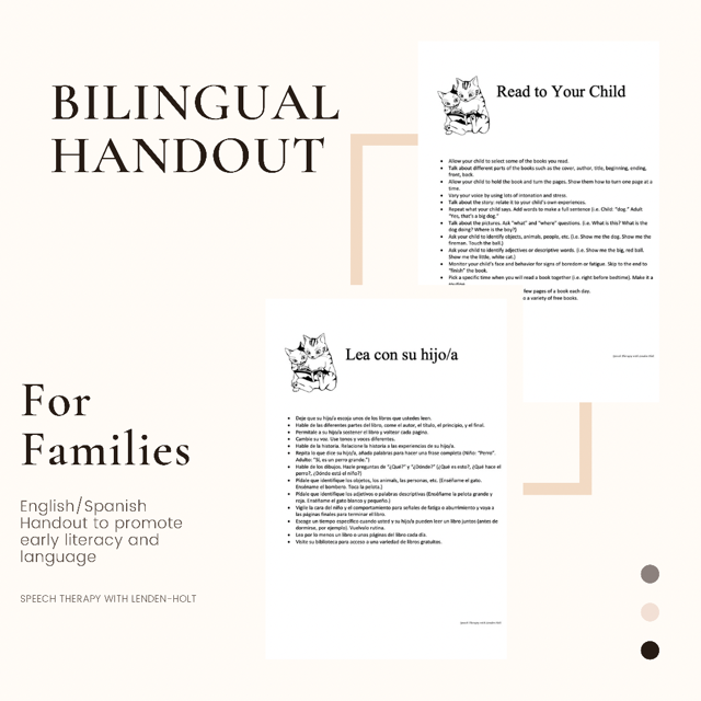 Read to Your Child : A Handout For Families With Tips On Reading to Their Child (English and Spanish Handouts) to Improve Literacy and Language image