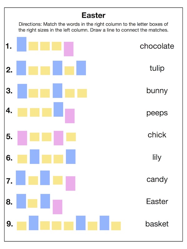 Letter Box Matching - Easter image