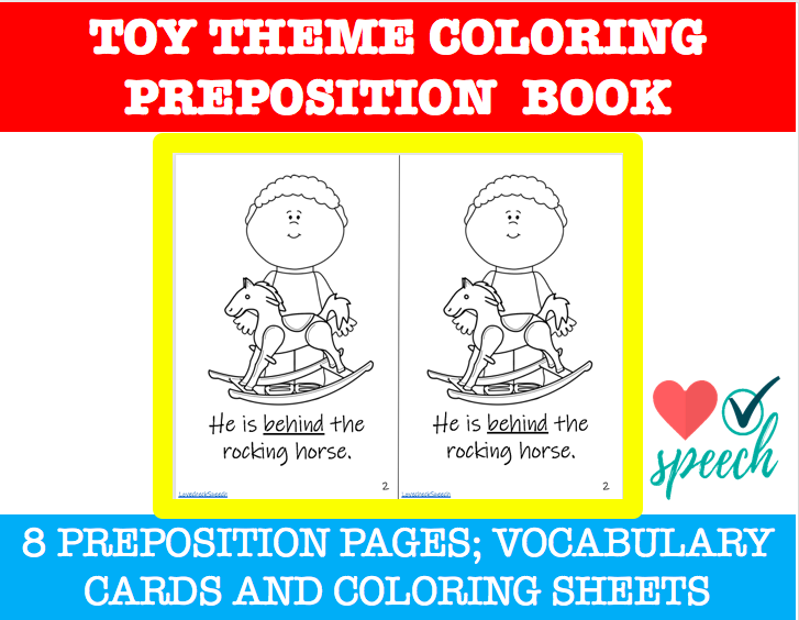 Toy Preposition Coloring Book Emergent Reader image
