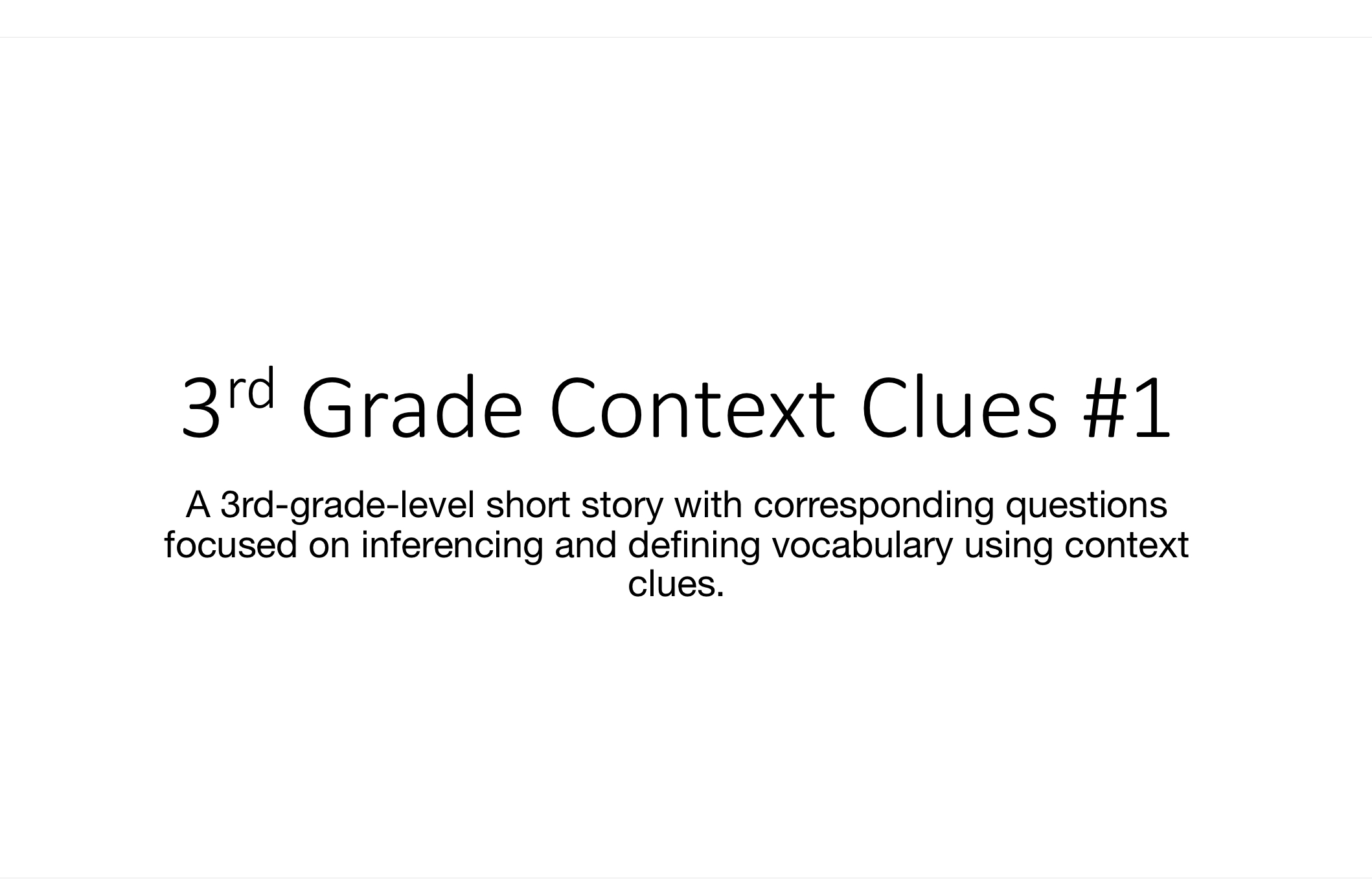 3rd Grade Context Clues #1 image