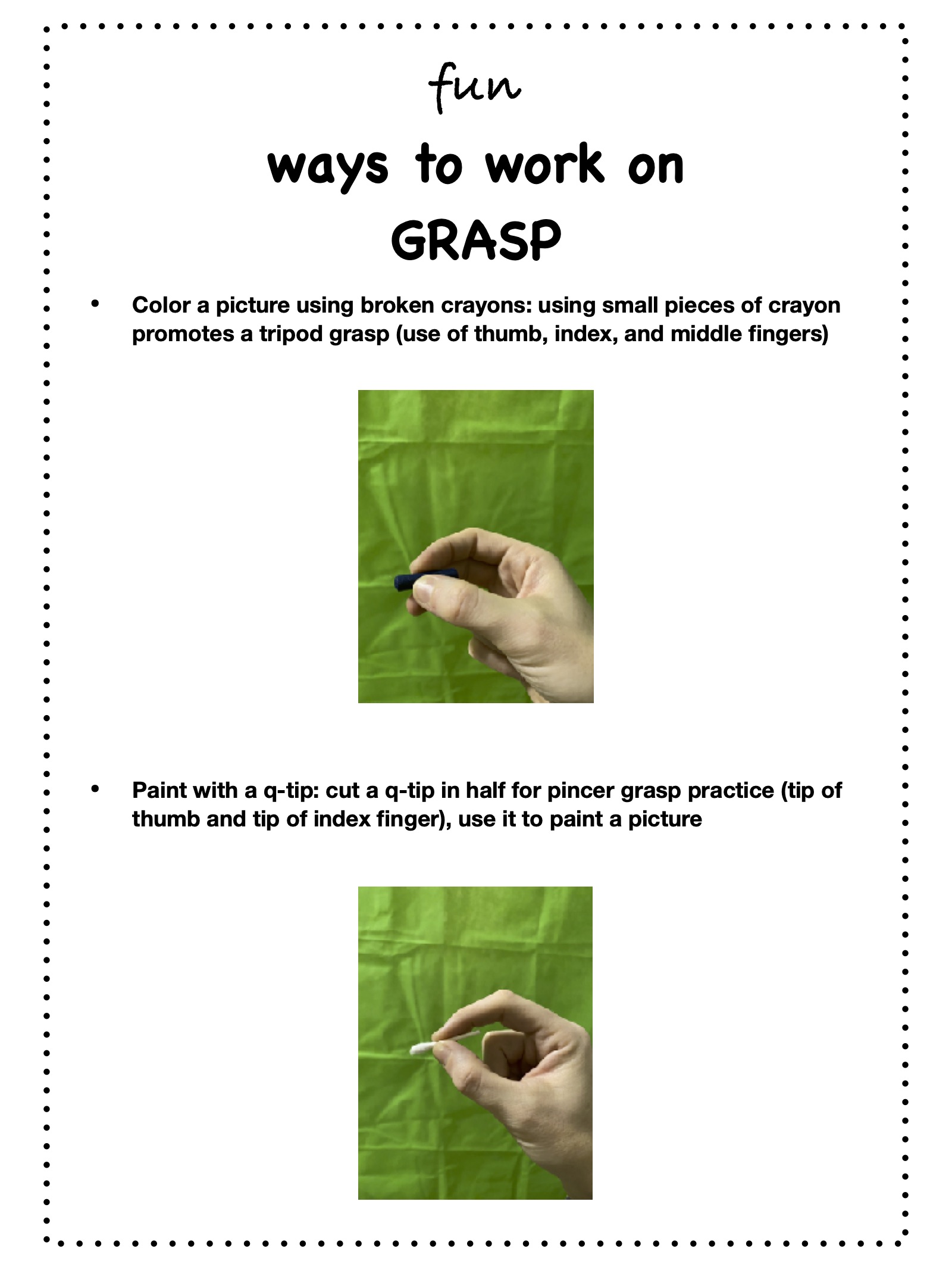 Fun Ways to Work On Grasp image