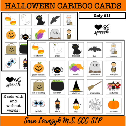 Halloween Vocabulary Cariboo Cards image