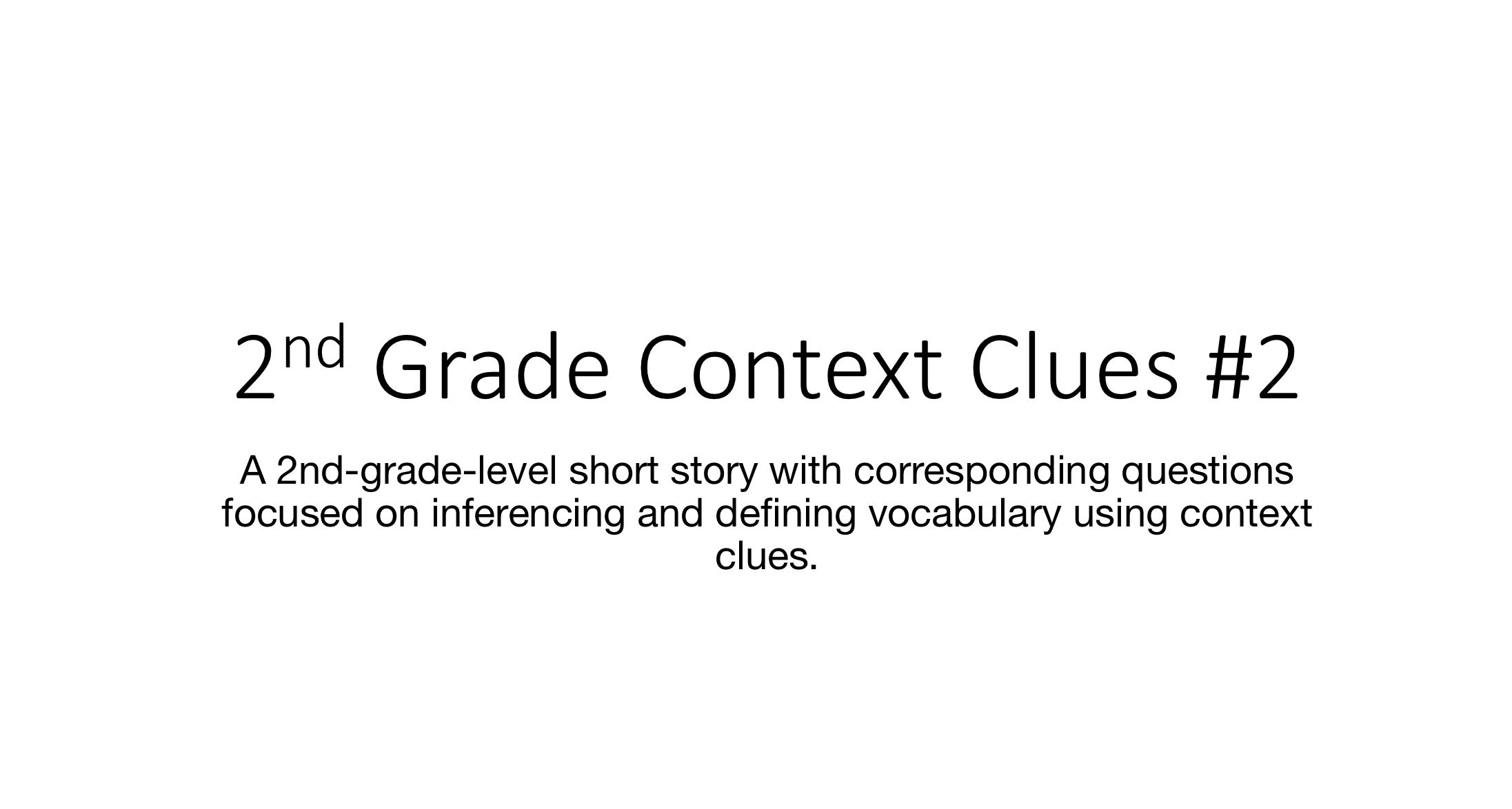 2nd Grade Context Clues #2 image