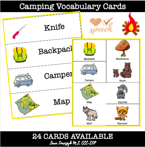Camping Vocabulary Cards image