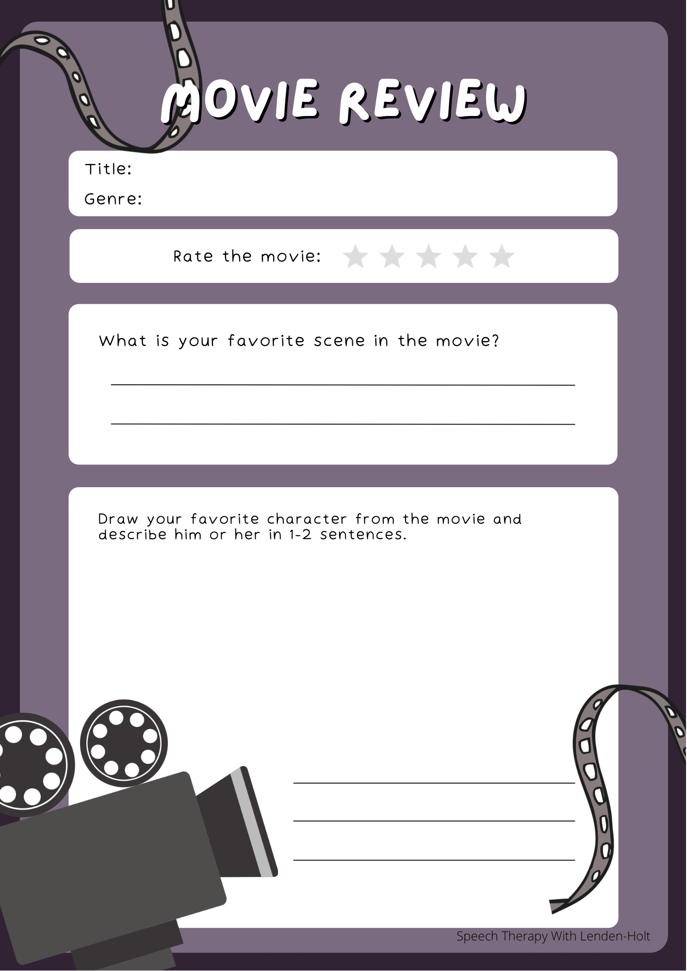 movie review template for college students