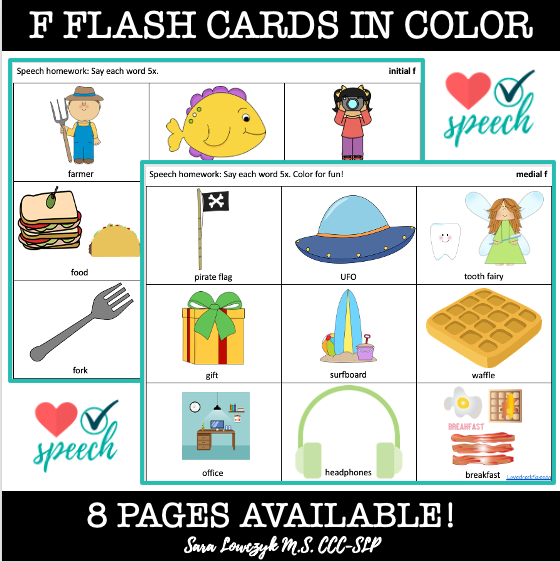 Articulation F Flash Cards: All Positions, image